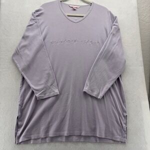 Victoria's Secret 100% Cotton Purple Women's Embroidered Logo Nightgown Comfy